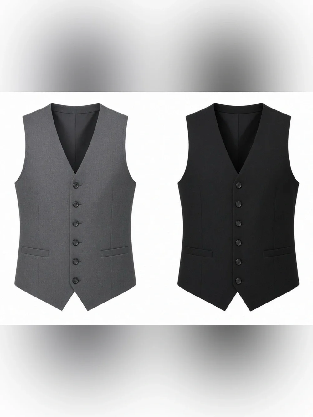 Gioberti Men’s XL Formal Vest Pair: Black + Gray 5-Button Adjustable:1=$18/2=$30
